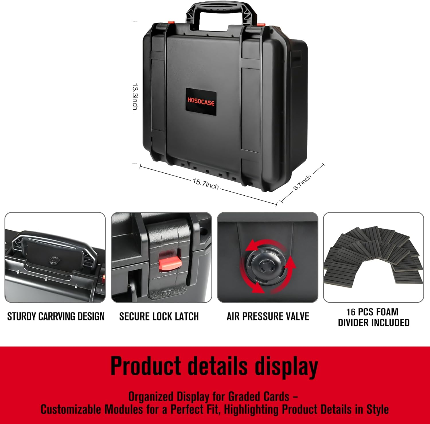Graded Card Case Storage Box: Trading Card Storage Box with 12 Dividers | Waterproof Hard Slab Case for Toploader PSA