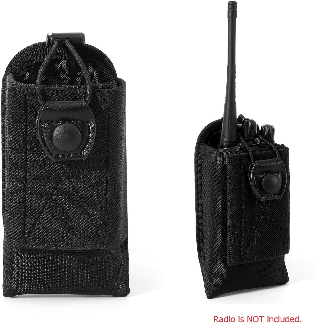 Universal Radio Holder Two Ways Radio Holster Walkie Talkies Pouch Duty Belt Nylon Case with Adjustable Elastic Flap