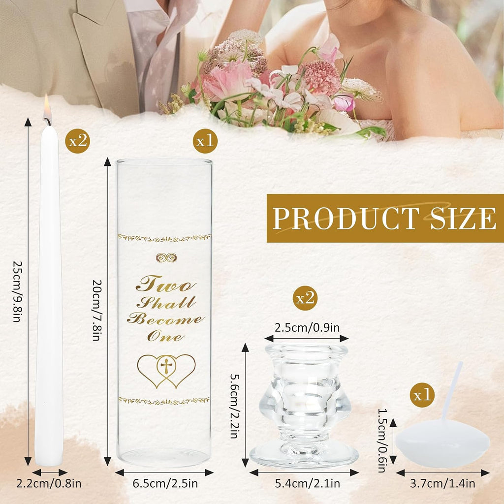 Unity Candles with Glass Holder for Wedding Ceremony - Unity Candles for Wedding, Religious Ceremony Ideas Marriage
