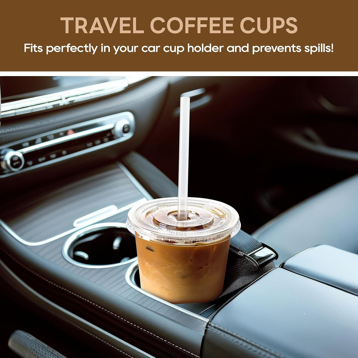100 Pack 12 oz Disposable Plastic Cups with Lids and Straws
