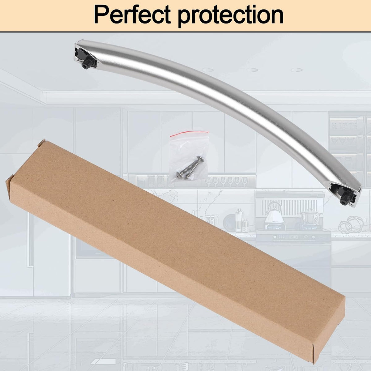 Upgrade DE94-02933A DE94-04313F DE94-04309A/B DE64-02522A Microwave Door Handle, Only Compatible with Samsung Microwave, Replacement Part for ME16A4021AS, ME21R7051SS, ME17R7021ES, Contains 2 Screws