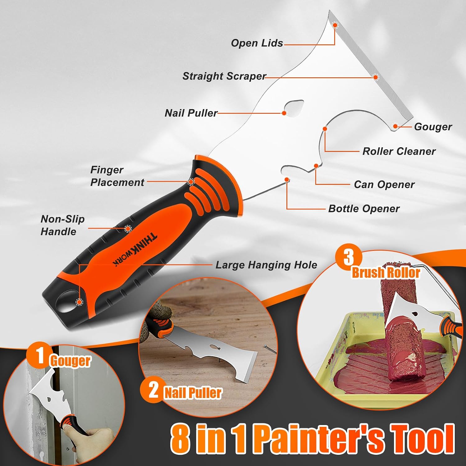Drywall Knife Set, 10Pcs Drywall Tools Kit | Putty & Taping Knives, Painter Scraper, 14" Drywall Mud Pan and Scoop