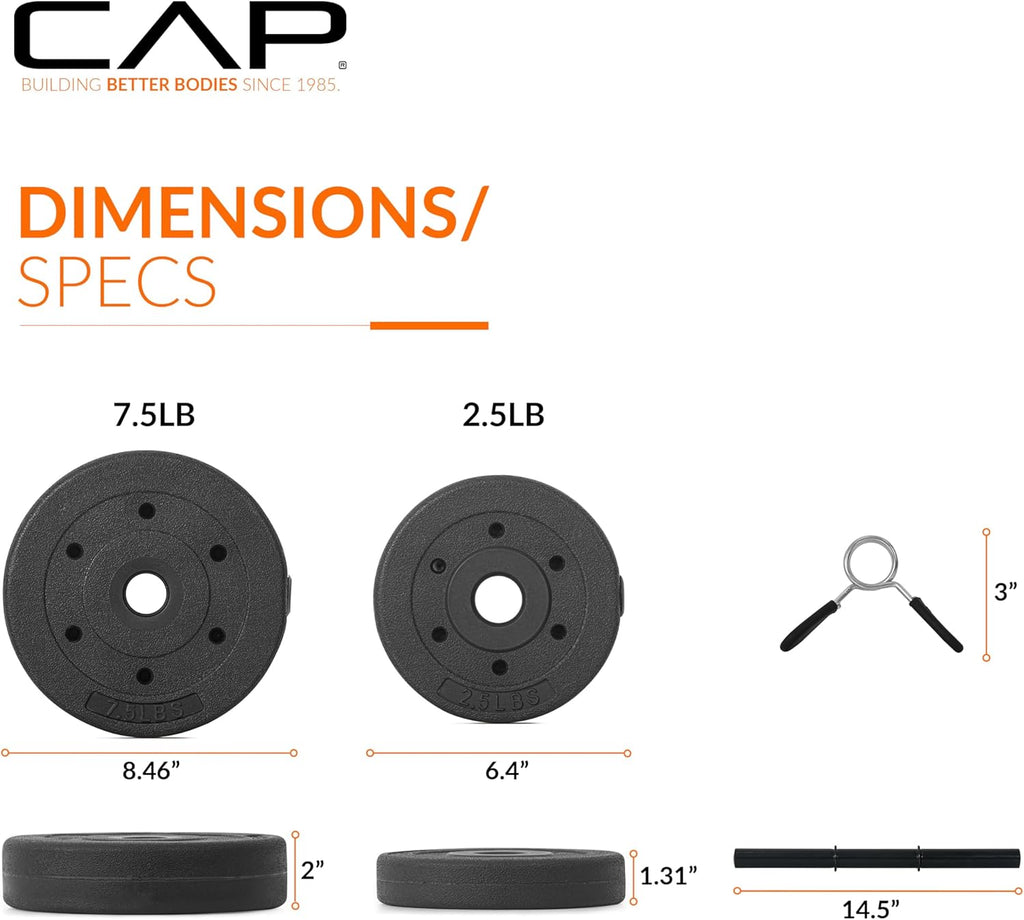 40-Pound Adjustable Cement Dumbbell Set – Versatile Weights for Home Gym Excellence