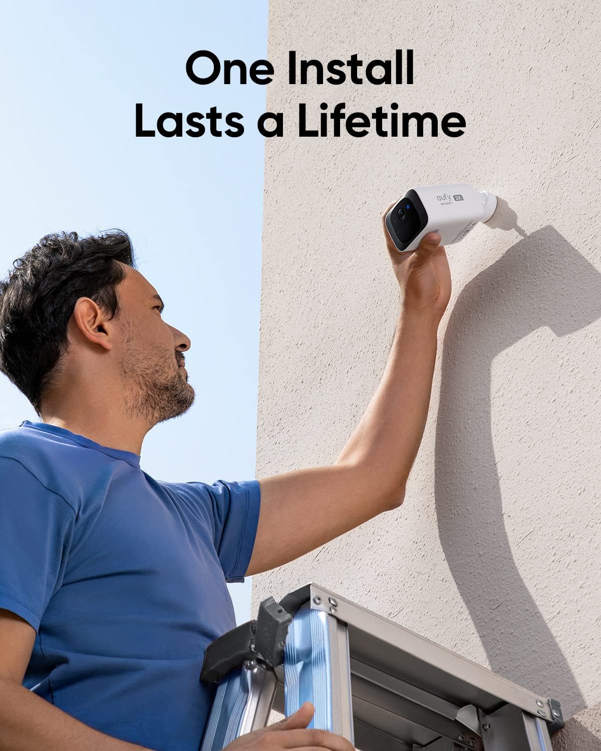 SoloCam S220, Solar Security Camera, Wireless Security Camera Outdoor, 2K Resolution, Continuous Power, Built-in 8GB