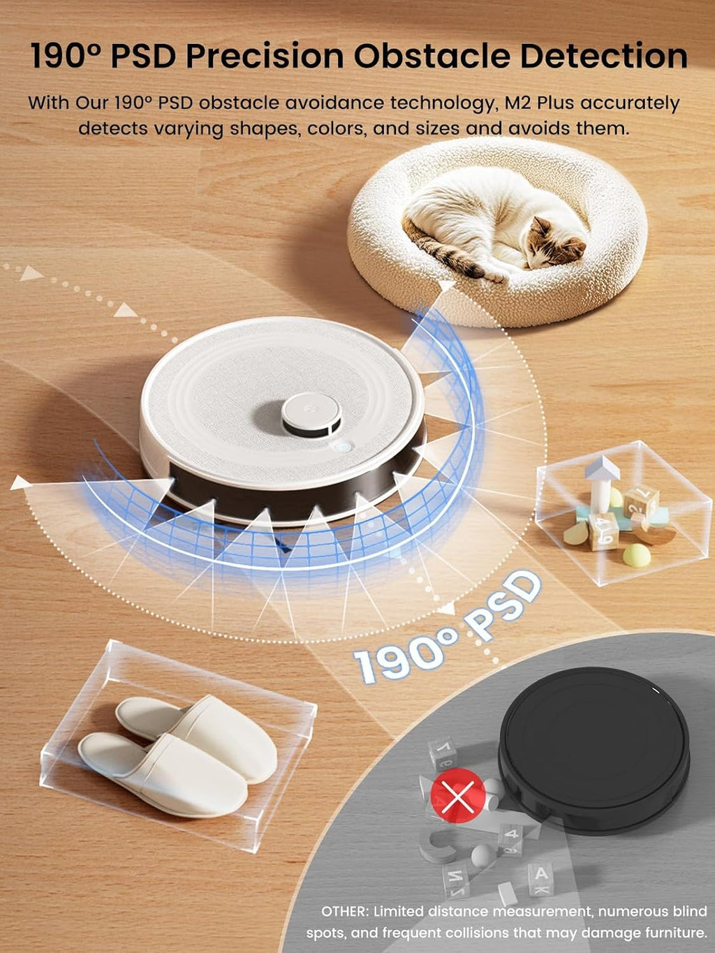 Robot Vacuum and Mop,75-Day Self-Emptying,6000Pa Powerful Suction,Customized Cleaning,Home Mapping, 140 Min Runtime