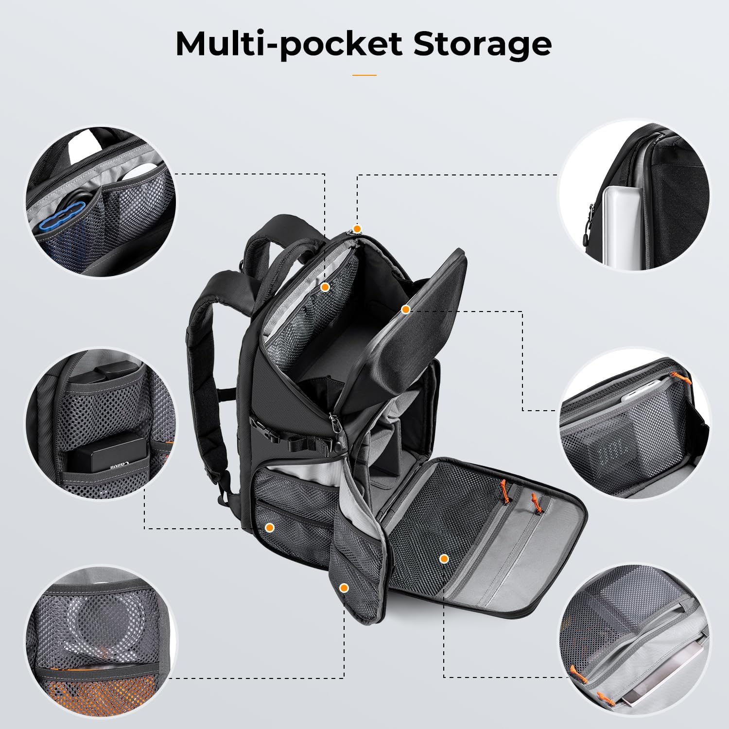 Camera Backpack Hard Shell 20L Photography Camera Bag | Hardshell Case, Tripod Holder, Laptop Compartment, B09