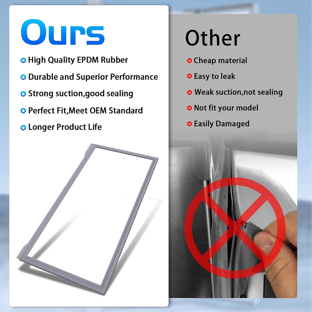 2x Upgraded Refrigerator French Door Gasket WRF535SWHZ KRFF305ESS Door Seal