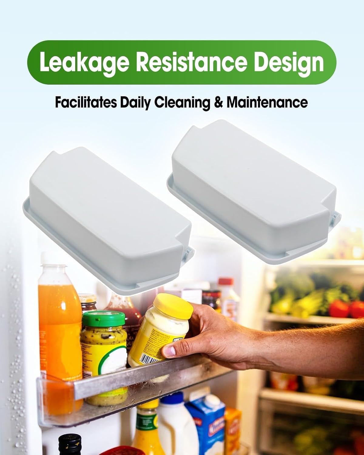 2 Pcs Refrigerator Door Shelf Bin Replace WP2204812 2204812 AP6006531