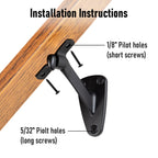 Handrail Bracket for Stairs,Matte Black, 6 Pack