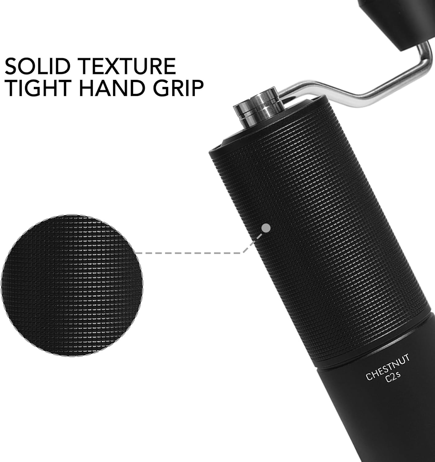 Chestnut C2S Manual Coffee Grinder Stainless Steel S2C Conical Burr Coffee Grinder, Capacity 25g Hand Coffee Bean