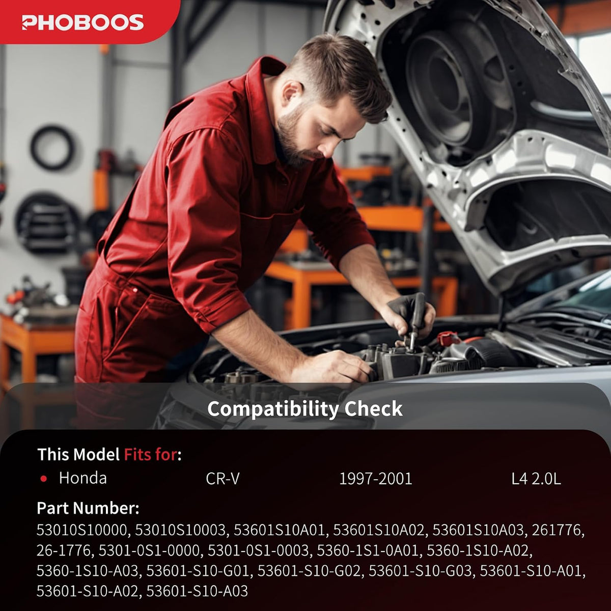 PHOBOOS Hydraulic Power Steering Rack and Pinion Fit for Honda CR-V