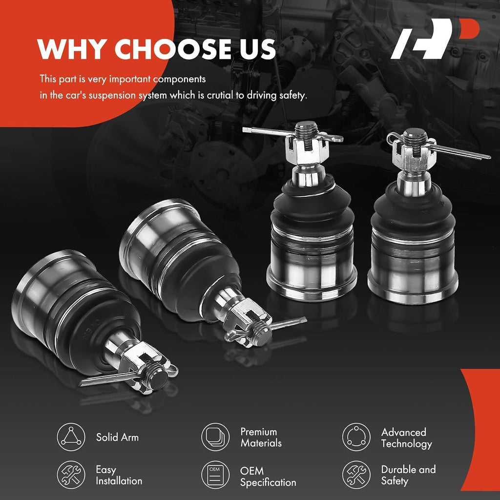 A-Premium Front Upper & Lower Ball Joint Kit - Forge Steel