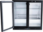 Hakka 7.3 Cu.Ft Back Bar Cooler - 2 Glass Doors Beverage Refrigerator