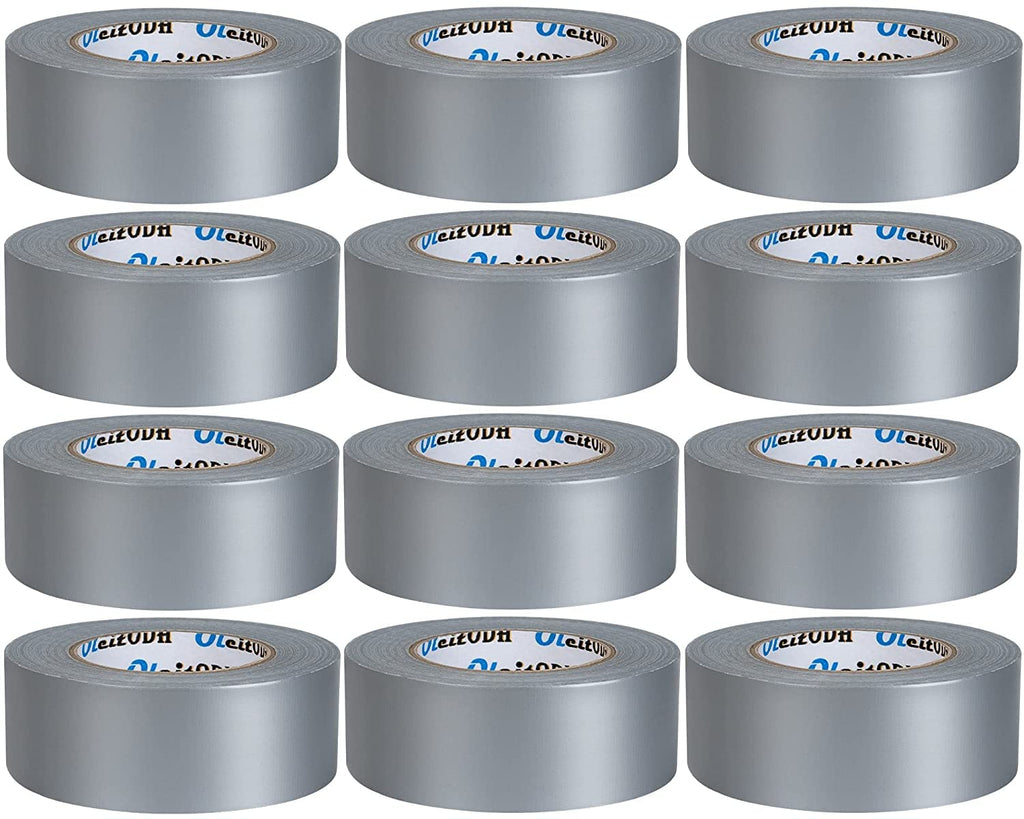 Silver Duct Tape Bulk, 2 Inches x 60 Yards, 12 Pack
