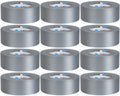 Silver Duct Tape Bulk, 2 Inches x 60 Yards, 12 Pack
