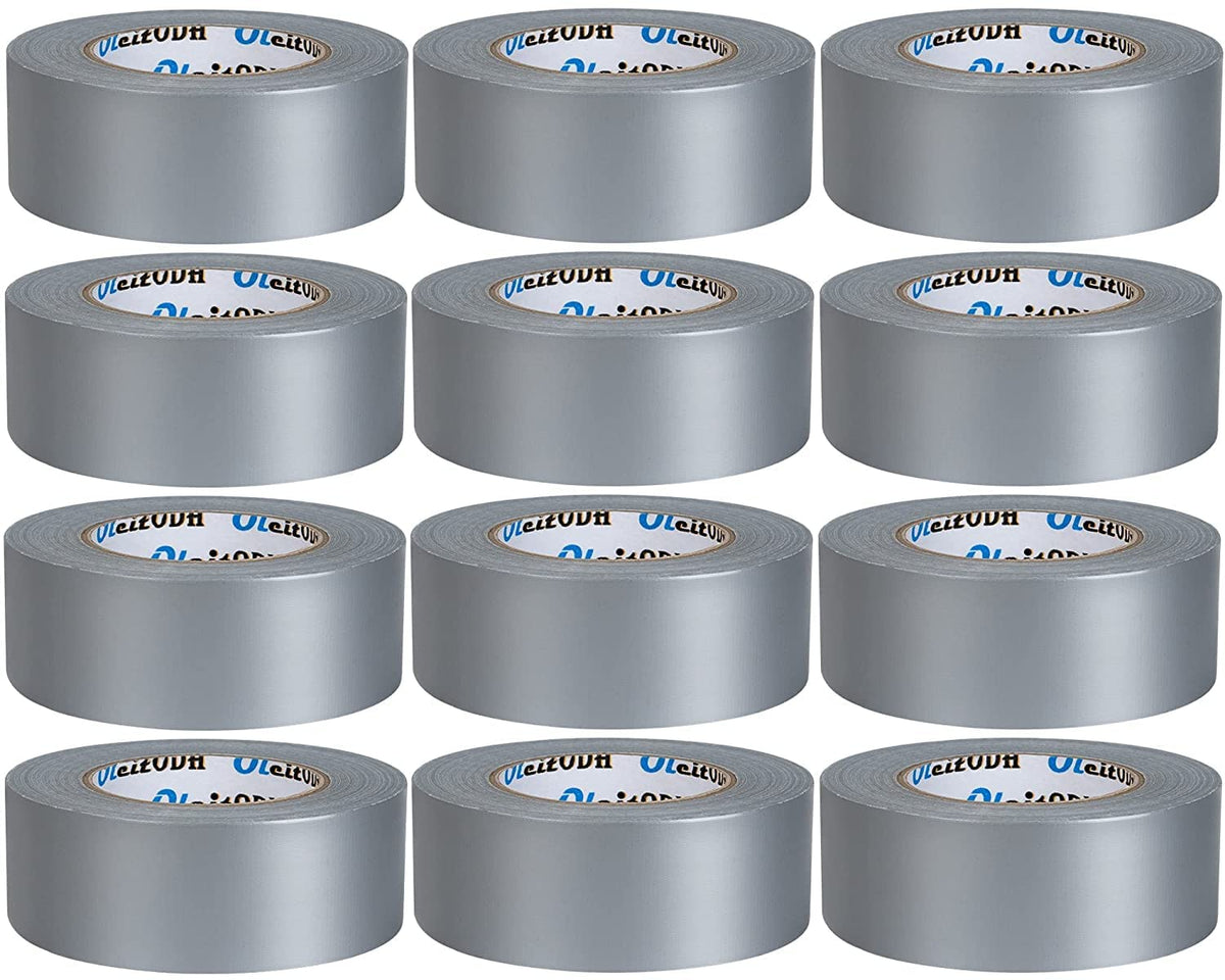 Silver Duct Tape Bulk, 2 Inches x 60 Yards, 12 Pack