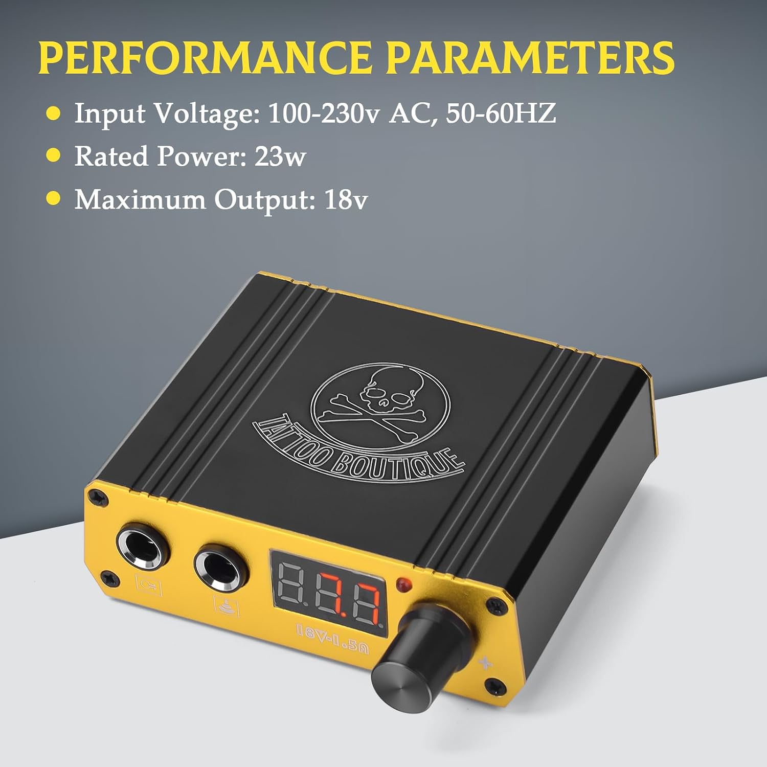 Tattoo Power Supply, ATOMUS LCD Mini Digital Rotary Tattoo Machine Gun Power Supply with RCA Foot Pedal Connection Port