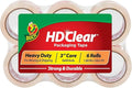 HD Clear Packing Tape Refills - 6 Rolls of Heavy Duty Shipping and Moving Packing Tape - Clear Strong Packaging Tape