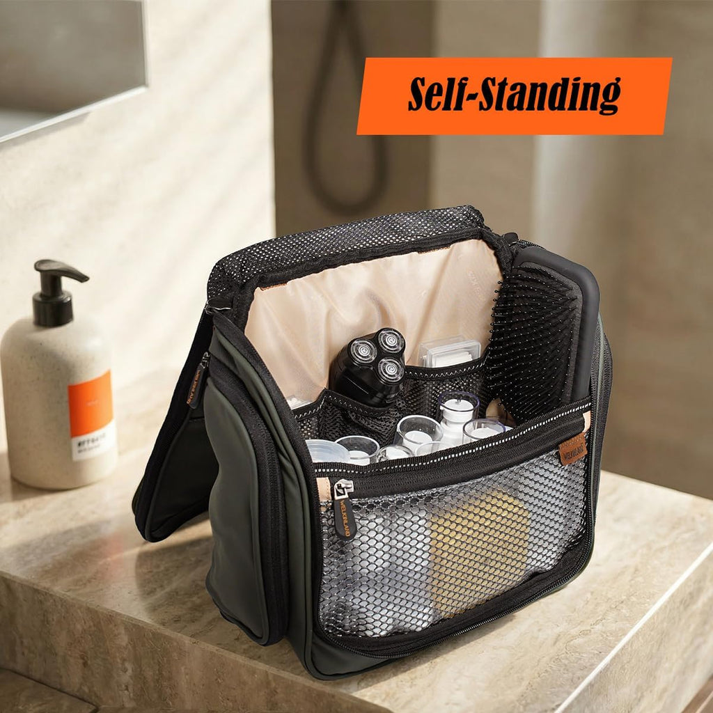 13-Pocket Hanging Toiletry Bag, Waterproof Mens Hanging Toiletry Travel Bag, Large Mens Dopp Kit For Travel, Fully