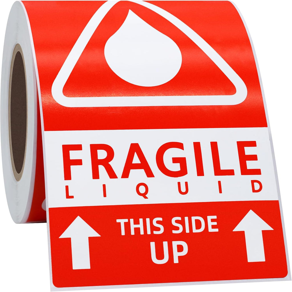 3 x 5 Fragile Liquid This Side up Pre-Printed Labels/Stickers 100 Labels per Roll