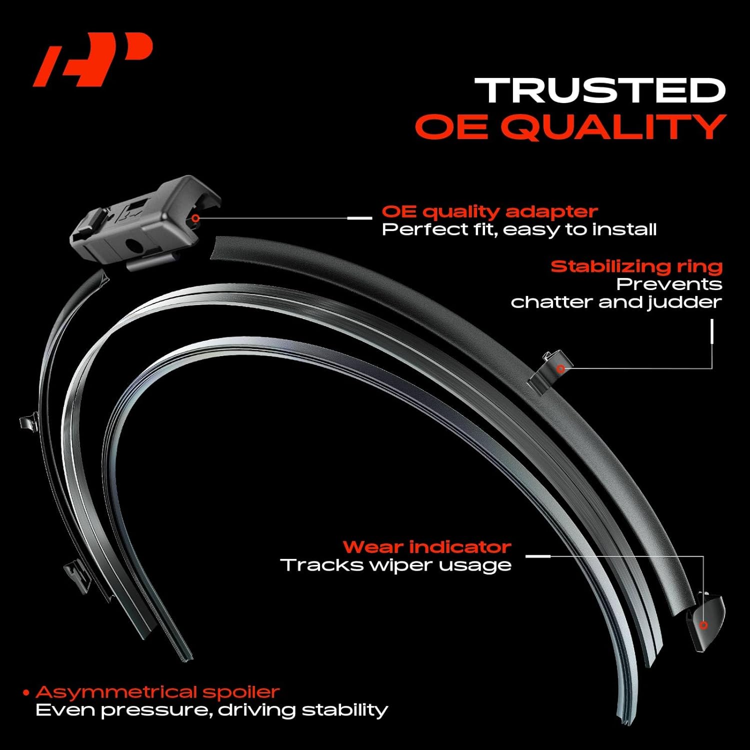 22"/22"/12" Windshield Wiper Blades Compatible with Land Rover Defender 110, Defender 130, Defender 90 - Front Rear