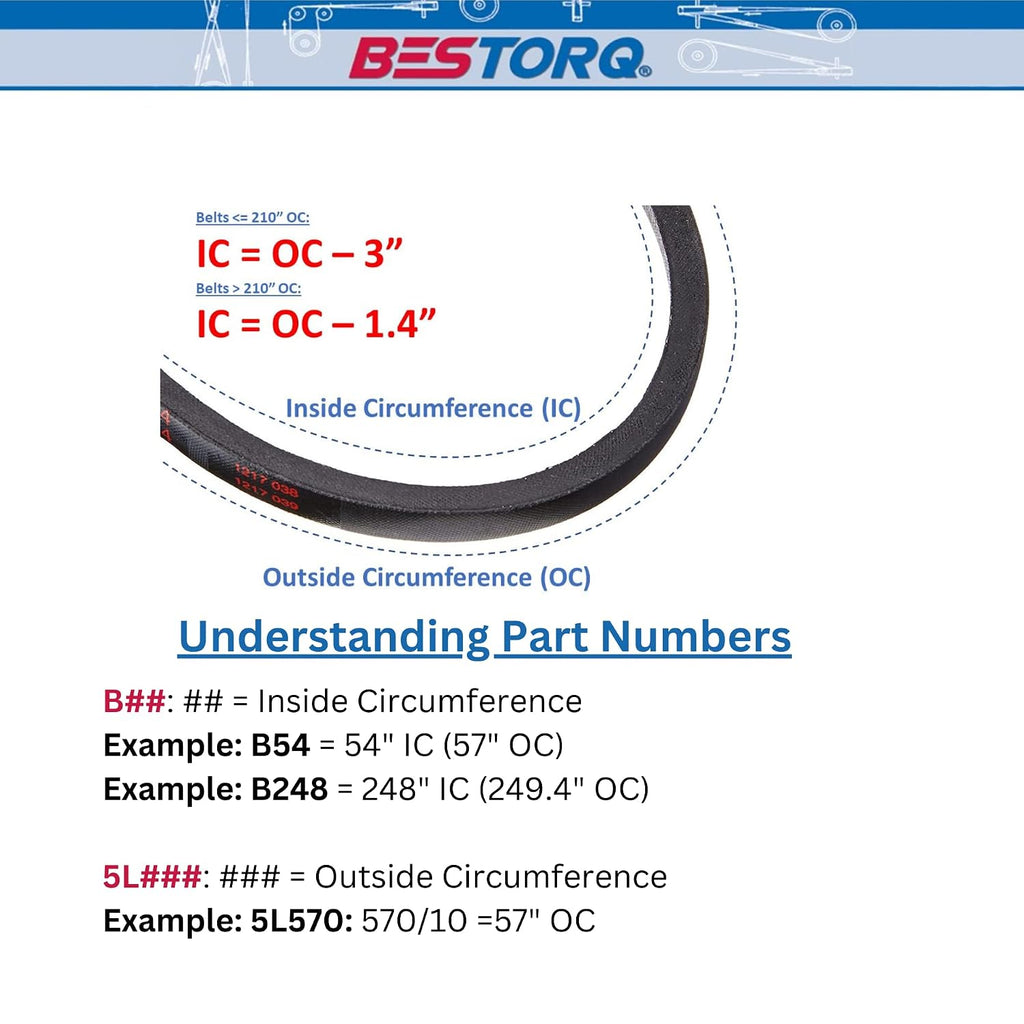 BESTORQ B150 V-Belt, Classic Wrapped Rubber X3 V-Belt, Black, 153" Outside Circumference x .66" Width x .43" Height, Pack of 10
