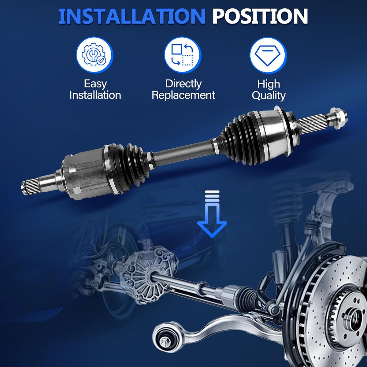 Maxfavor CV Axle Front Pair FWD Fit for Honda Accord 2008-2012 2015-2017