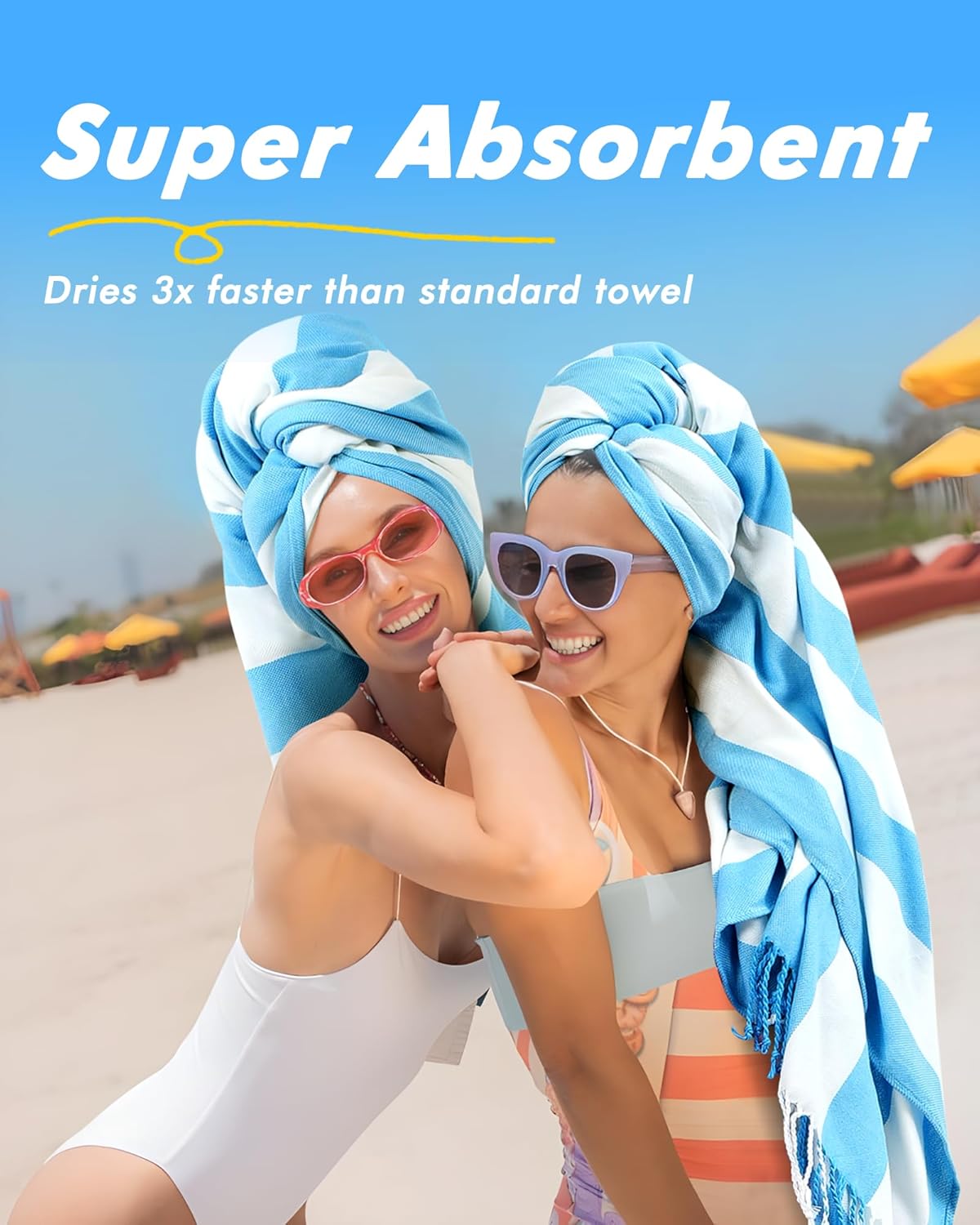 6 Packs Oversized Stripe Turkish Beach Towel 74"x38" Thin Quick Dry Sand Free Pool Bath Swim Towels Extra Large XL