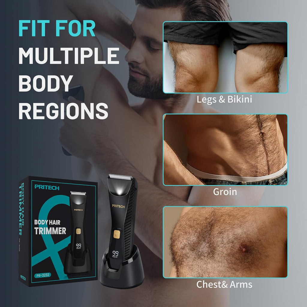 Manscape Body Hair Trimmer - Waterproof Pubic Hair Ball Trimmer, Ceramic Blade Shavers Electric Razors for Men with