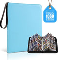 9 Pocket Zip Card Binder, Trading Card Album Holds 1080 Cards, Light Blue | Logo-free design,top-loading