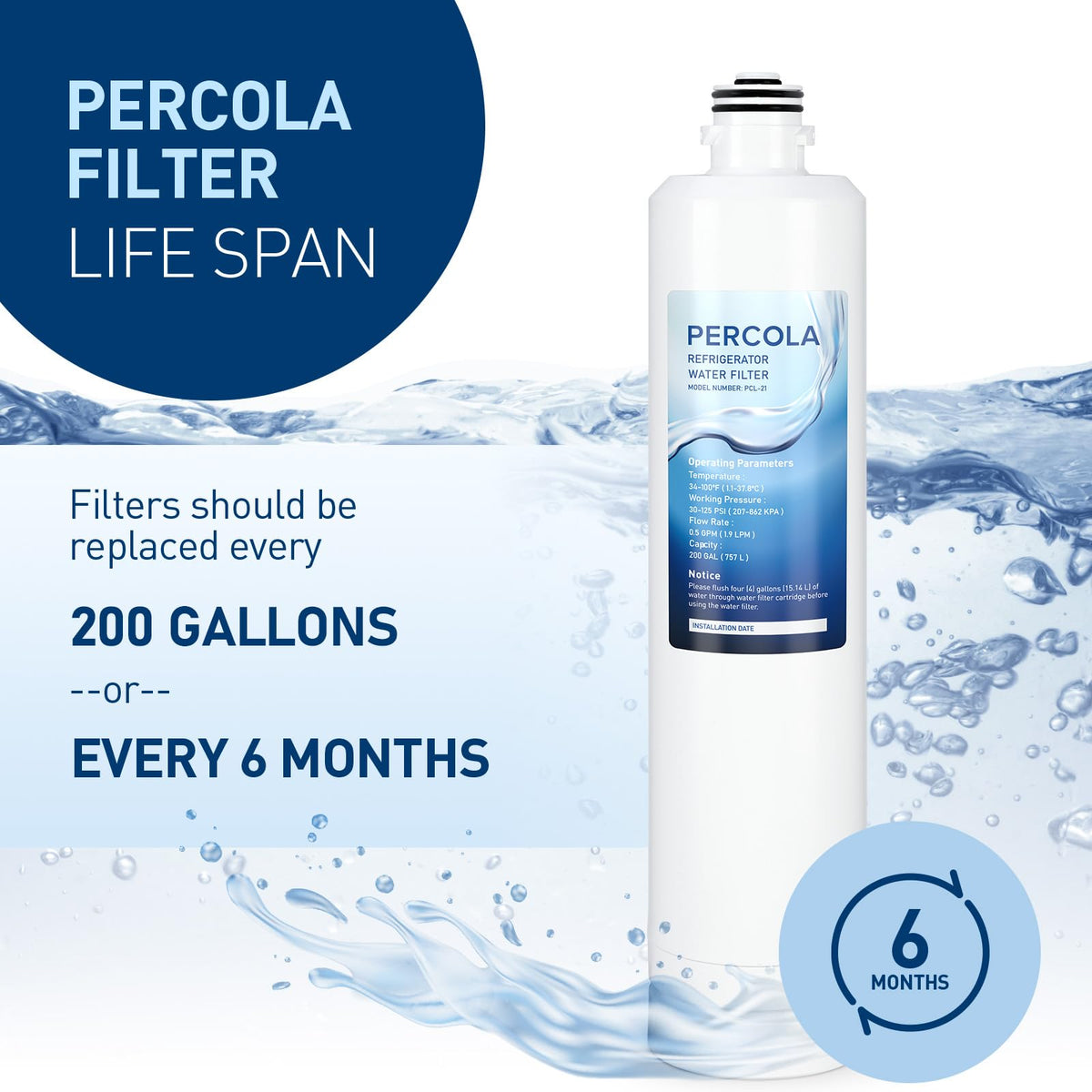 PERCOLA MIWF8200/MF-2812-R4 Water Filter, 2-Pack