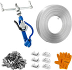Banding Strapping Kit - Stainless Steel Banding Coil (3/4" x 100ft x 0.03") & Ear-Lokt Buckles (100pcs) - Silver
