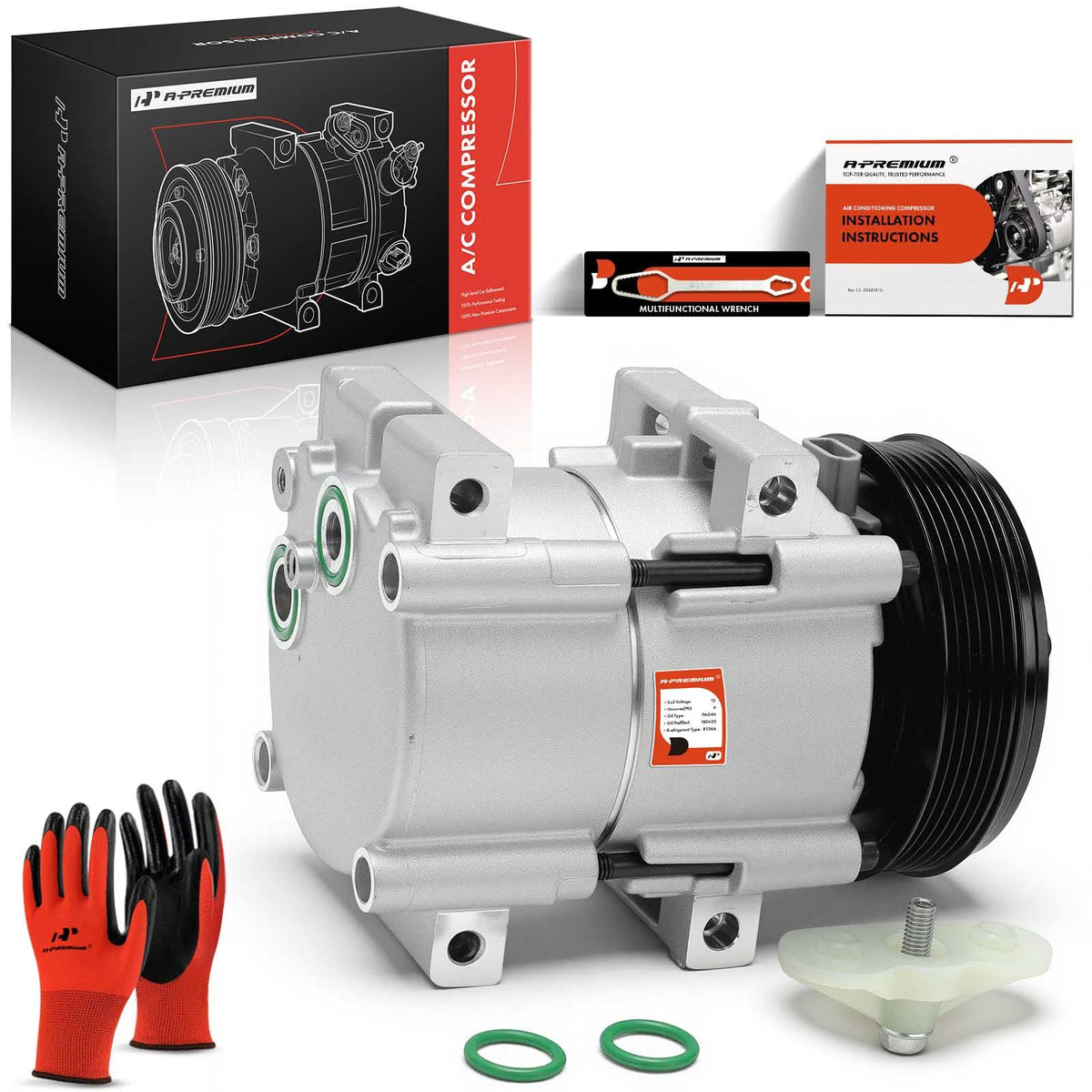 A-Premium AC Compressor Compatible with Ford & Mercury & Lincoln Models
