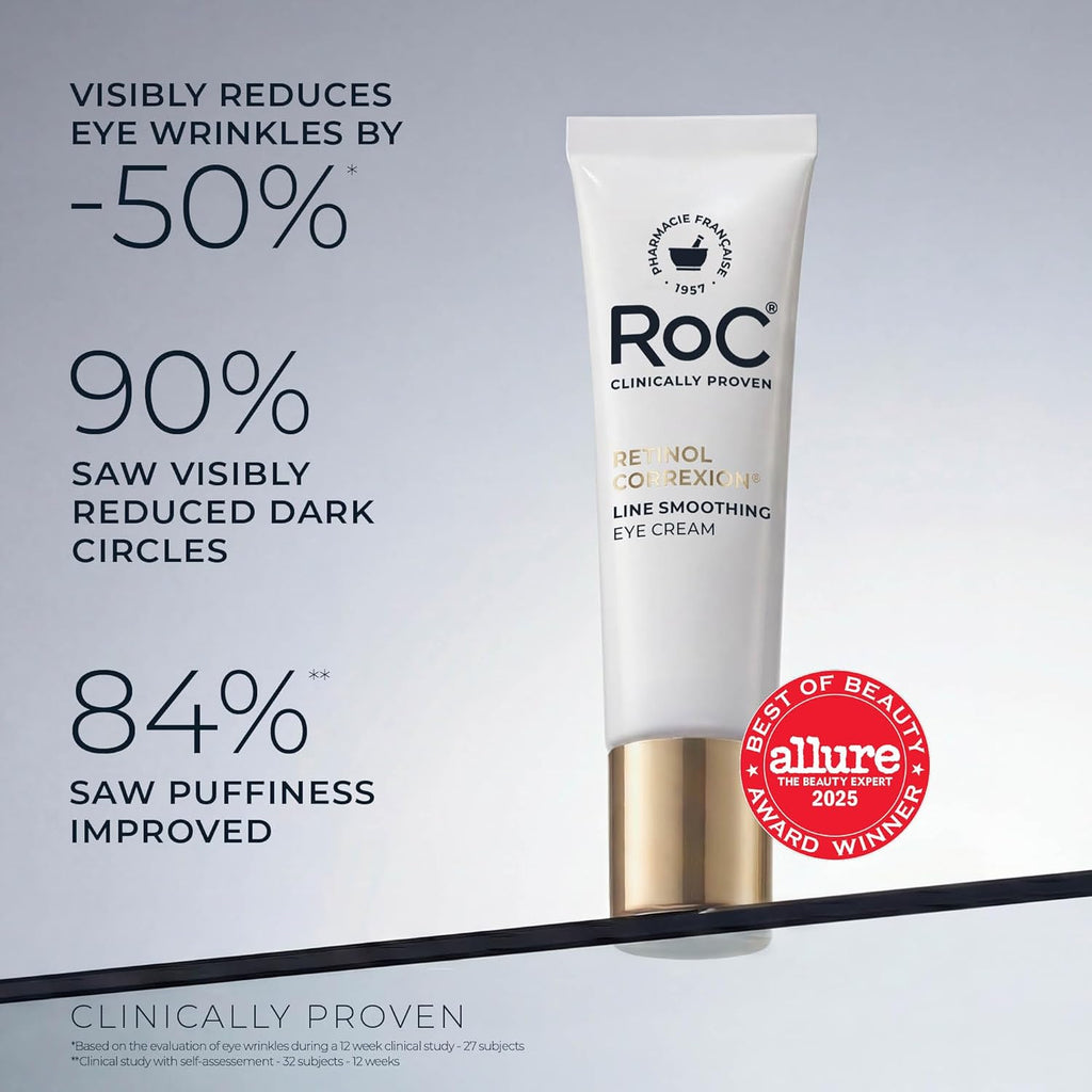 Retinol Correxion Under Eye Cream for Dark Circles & Puffiness, Daily Wrinkle Cream, Anti Aging Skin Care Treatment