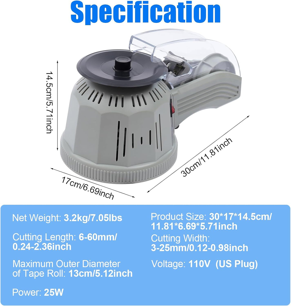 Electric Automatic Rotary Tape Dispenser Tape Rotary Disc Cutting Machine