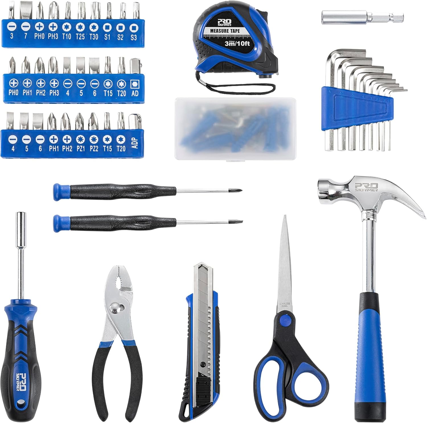 93-Piece Tool Kit, Basic Household Repair Tool Set with Toolbox Storage Case, Small Starter Tool Box Kit for