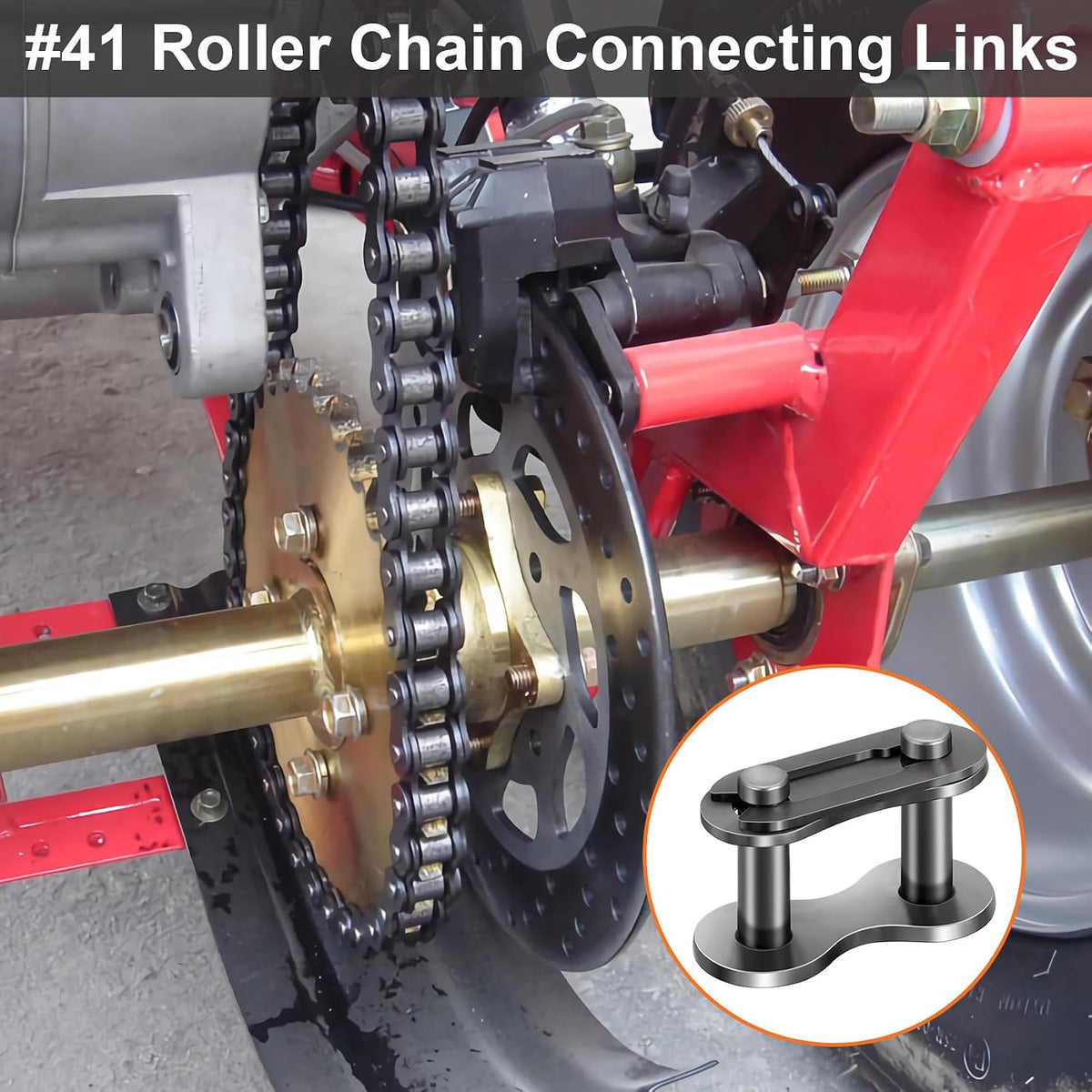 PAGOW 5PCS #41 Roller Chain Connecting Links, Master Connector Link