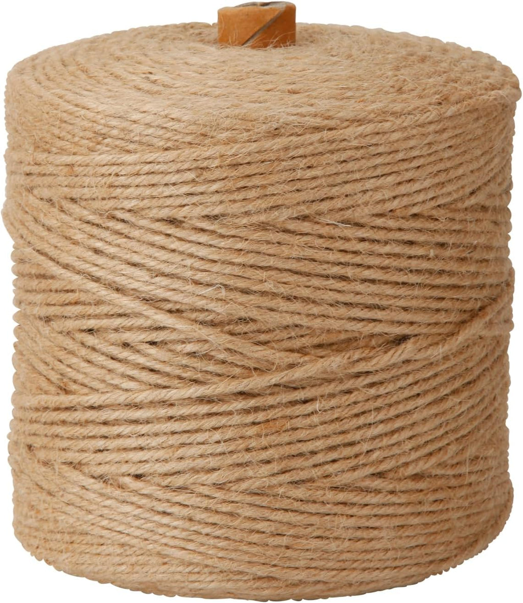 3-mm Thick Natural Jute Twine String, Gardening Brown Hemp Rope, 1000ft