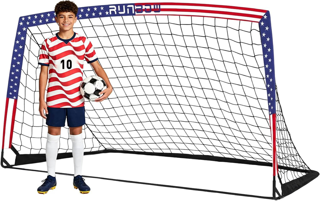 Kids Soccer Goals for Backyard, 7x5 FT Portable Soccer Nets with Carry Bag | Large, Foldable, Easy Set Up, Sturdy
