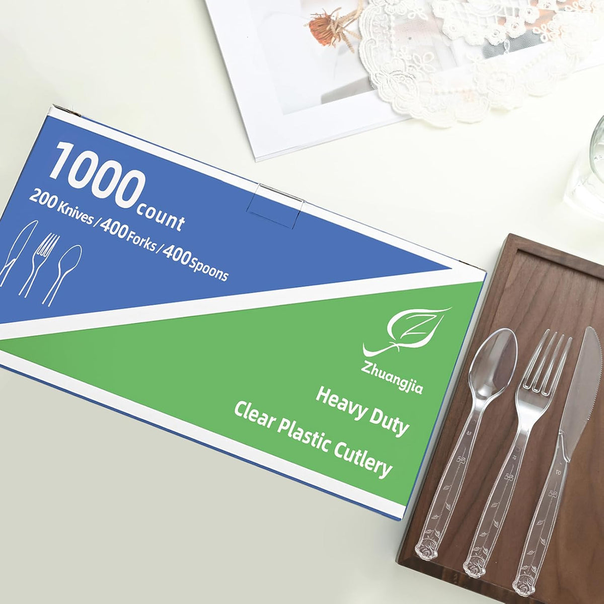 1000 Count Extra Heavy Duty Clear Plastic Forks