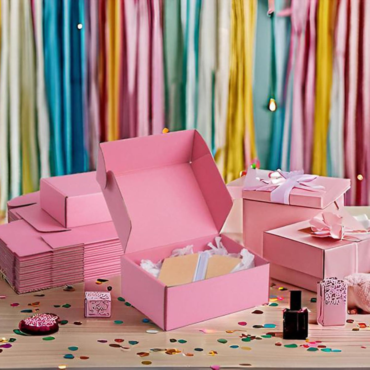 8x6x3 inch Pink Shipping Boxes for Small Business- Set of 25