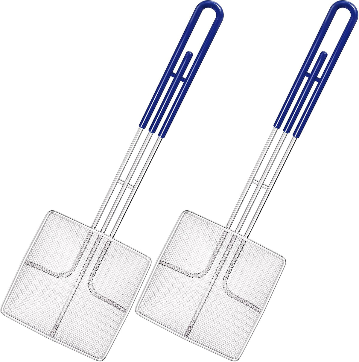 2-Pack Square Mesh Strainer – 6.5" Stainless Steel Fryer Skimmer