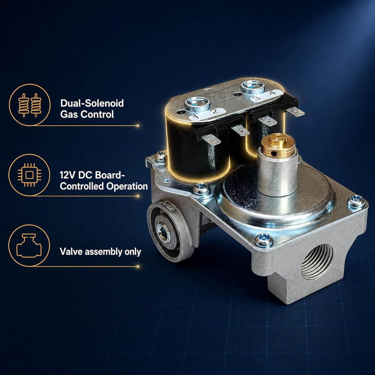 161109 RV Water Heater Gas Control Valve Part For Control Hot Water, Replaces 525042 Gas Valve, Compatible with Suburban RV Water Heater 4/6/10/12/16 Gallon SW Series Parts