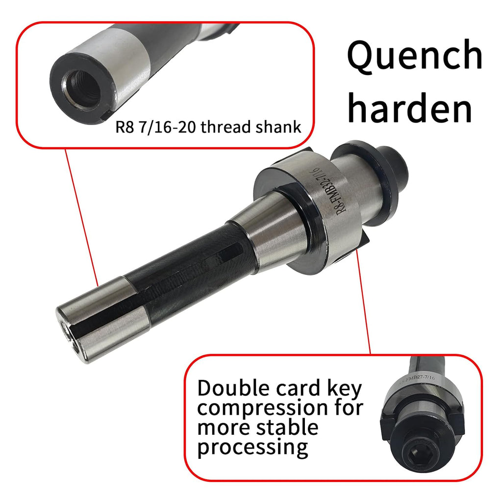 R8 Face Mill, R8 Shell Mill Set, 3.94"/100 mm Diameter, 7/16-20UNF Shank