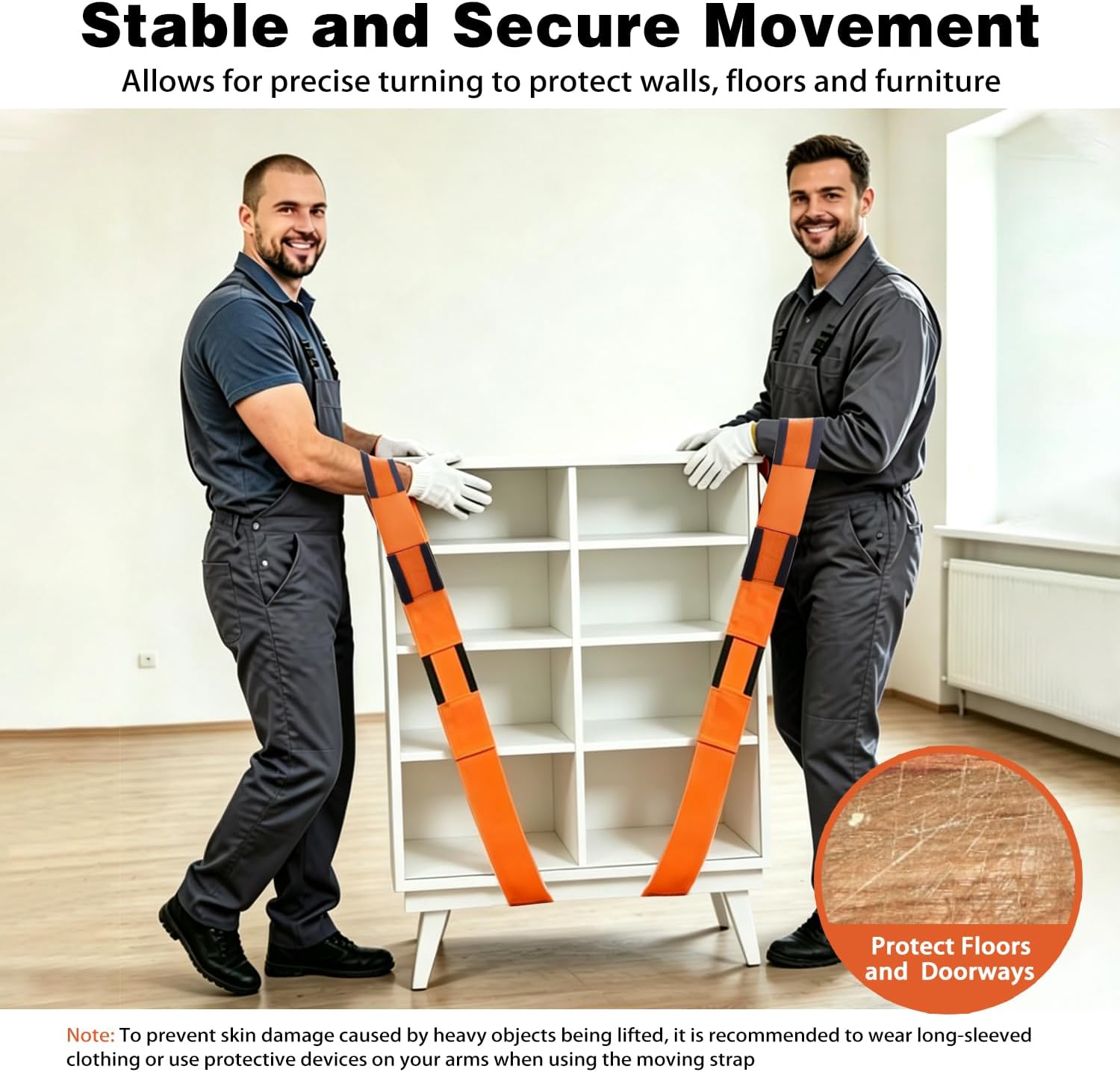 Moving Strap Kits for Lifting with Anti-Slip Sponge Pads, 2-Person Adjustable Lifting and Moving System with Cotton