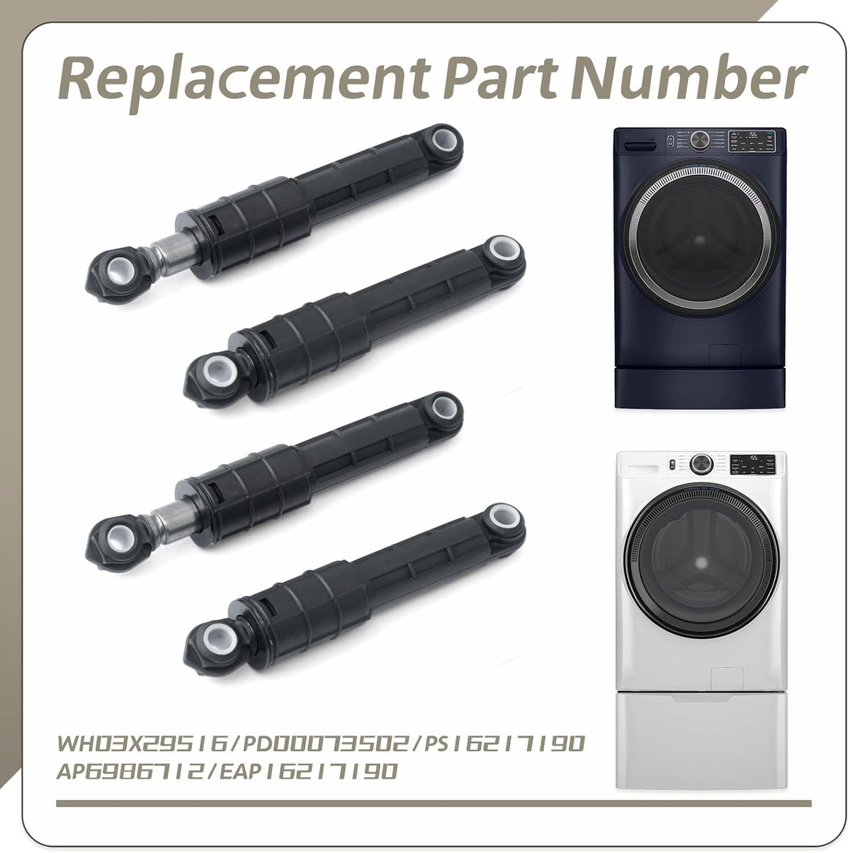 4PCS WH03X29516 Washer Shock Absorbers Compatible with GE Washer Washing Machine Shock Absorbers Replaces PD00073502 PS16217190 AP6986712 EAP16217190