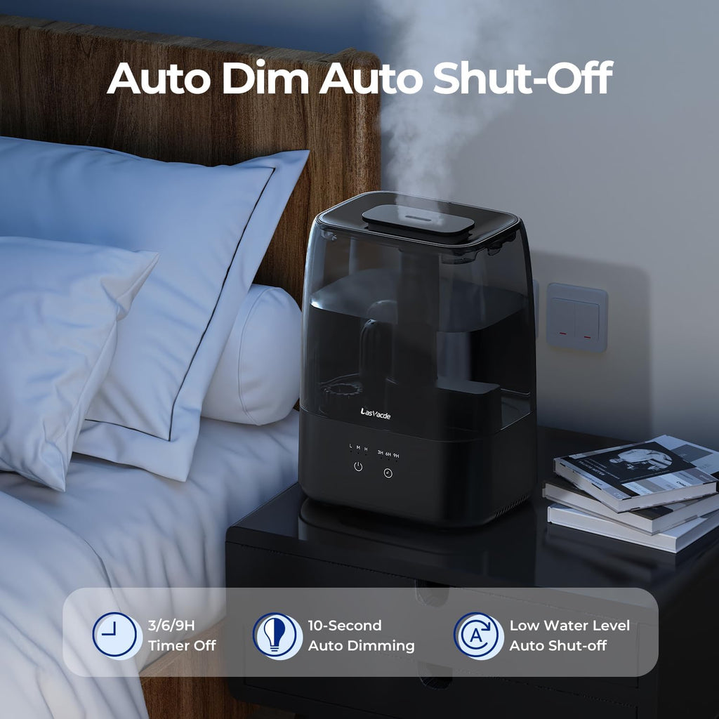 Top Fill Humidifiers for Bedroom, 4.0L Tank Cool Mist Humidifiers for Large Room, 30H Runtime, 28dB Quiet Ultrasonic
