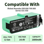 Replacement Battery for iRobot Roomba 500 600 700 800 900 Series Vacuum