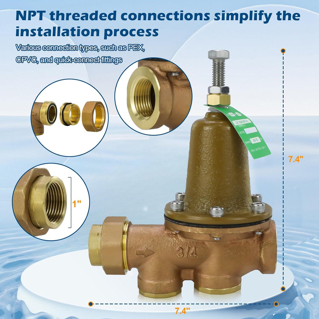 LF25AUB-Z3 3/4" Pressure Reducing Valve, Cast bronze alloy