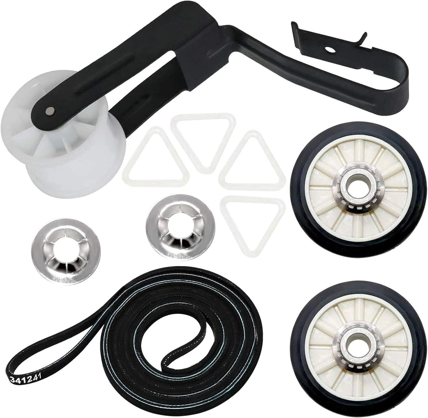 2026 Upgraded 4392065 Dryer Repair Kit by Beaquicy - Include 341241 Dryer Belt, 349241T Drum Roller Kit, 691366 Idler